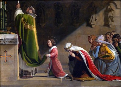 Heilige Ludmila und Heiliger Wenzel während der Messe von Frantisek Tkadlik