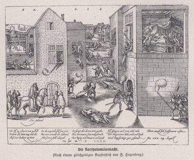 Das Massaker an Bartholomäus, Paris, Frankreich von Franz (after) Hogenberg