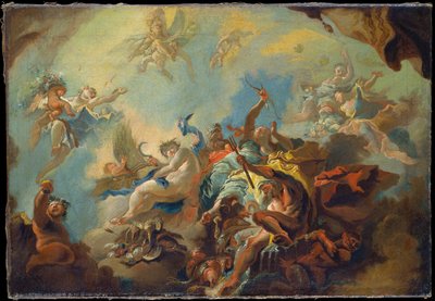Die vier Elemente, Vorstudie für ein Deckengemälde (Allegorie der Zeit?) von Franz Anton Maulbertsch
