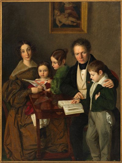 Der Komponist Johann Baptist Gänsbacher 1778-1844 und seine Familie, ca. 1838 von Franz Anton Stecher