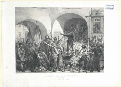 Die Barrikade an der k. k. Universität am 26. Mai 1848 von Franz Gerasch