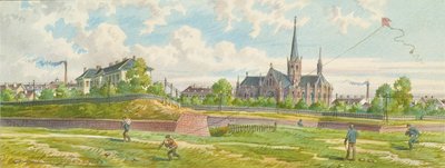 Zwischen Westbahn und Mariahilfer Linie (Blick auf den Linienwall) von Franz Gerasch