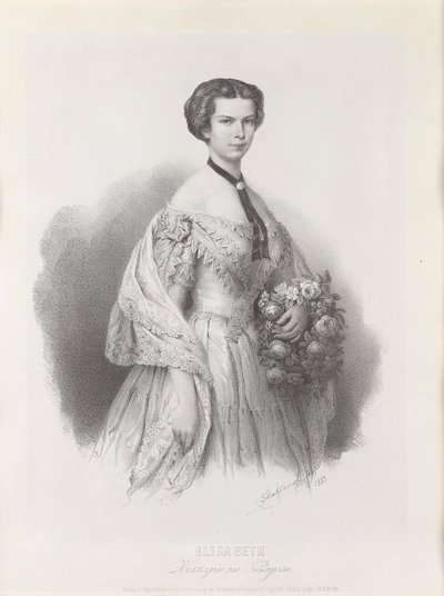 Porträt der Kaiserin Elisabeth von Österreich, 1853 von Franz Hanfstaengl