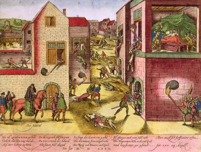 Tod von Admiral Gaspard II de Coligny (1519-72) zur Zeit des Massakers an Bartholomäus, 1572 von Franz Hogenberg