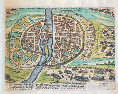König Heinrich von Navarra belagert Paris, August 1590 von Franz Hogenberg