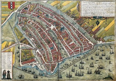 Plan von Amsterdam (Amstelredamum), Niederlande von Franz Hogenberg