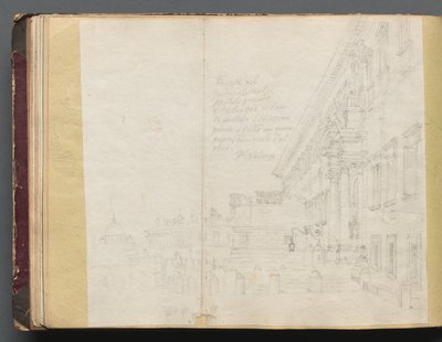 Album mit Ansichten von Rom und Umgebung, Landschaftsstudien, Seite 15b: Römische Architekturansicht von Franz Johann Heinrich Nadorp