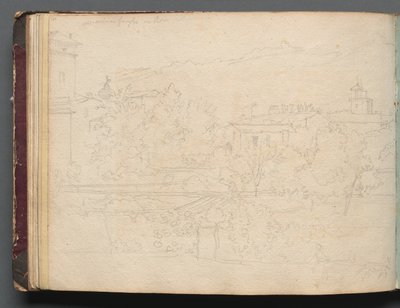 Album mit Ansichten von Rom und Umgebung, Landschaftsstudien, Seite 16b: Römische Ansicht von Franz Johann Heinrich Nadorp