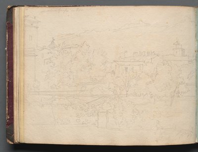 Album mit Ansichten von Rom und Umgebung, Landschaftsstudien, Seite 16b: Römische Ansicht von Franz Johann Heinrich Nadorp