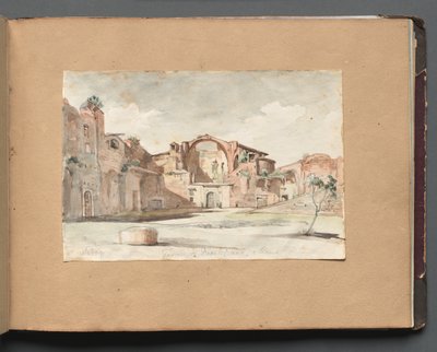 Album mit Ansichten von Rom und Umgebung, Landschaftsstudien, Seite 22a: Terme di Diocleziano, Rom von Franz Johann Heinrich Nadorp