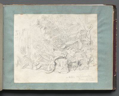 Album mit Ansichten von Rom und Umgebung, Landschaftsstudien, Seite 24a: In Villa Walkonsky von Franz Johann Heinrich Nadorp