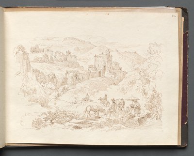 Album mit Ansichten von Rom und Umgebung, Landschaftsstudien, Seite 43a: Römische Landschaft von Franz Johann Heinrich Nadorp