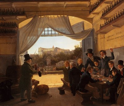 Kronprinz Ludwig in der Spanischen Weinschenke zu Rom von Franz Ludwig Catel