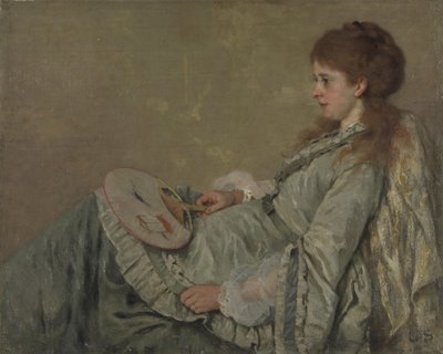 Porträt der Frau des Künstlers, 1872-1873 von Franz Otto Scholderer