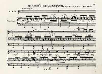 Anfangsnoten von Ave Maria von Franz Schubert von Franz Schubert