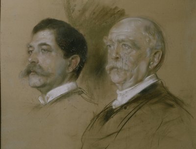 Otto von Bismarck und sein Sohn Herbert, Staatssekretär des Auswärtigen Amtes von 1860-90, 1892 von Franz Seraph von Lenbach