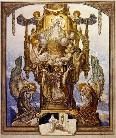 Illustration aus Dantes Göttlicher Komödie, Paradies, Gesang VIII, 1921 von Franz von Bayros