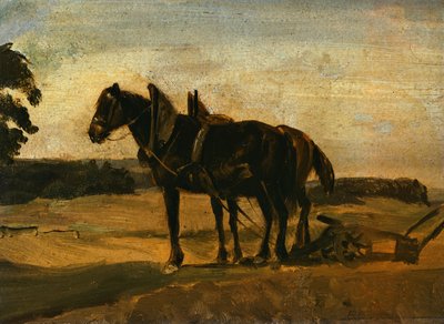 Pferde vor dem Pflug von Franz von Lenbach