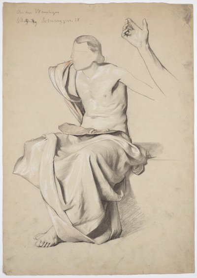 Figurenstudie zum Deckengemälde (Rezitation) im Stadttheater Reichenberg/Liberec von Franz von Matsch