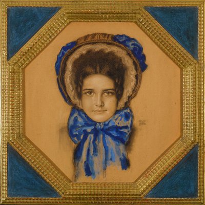 Tochter Mary mit einer Haube von Franz von Stuck