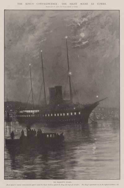 Die Genesung des Königs, die Nachtszene in Cowes von Fred T. Jane