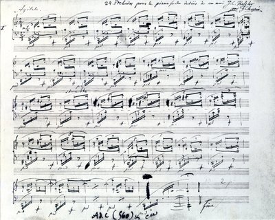 Notenblatt für Präludium 1 für Klavier von Frederic Chopin (1810 - 1849), polnischer Komponist von Frederic Chopin