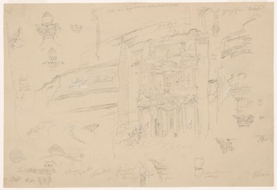 Architektonische Details von El Khasneh, Petra von Frederic Edwin Church