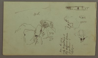 Zeichnung, Felsen, Haus, April 1868 von Frederic Edwin Church