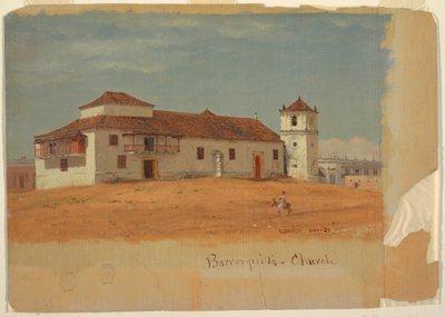 Zeichnung, Kirche in Barranquilla, Kolumbien, Mai 1853 von Frederic Edwin Church