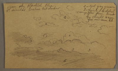 Wolkiger Himmel, Vollmond, möglicherweise 1865–66 von Frederic Edwin Church