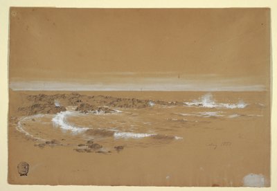 Zeichnung, Küstenlinie, Grand Manan, Kanada, August 1851 von Frederic Edwin Church