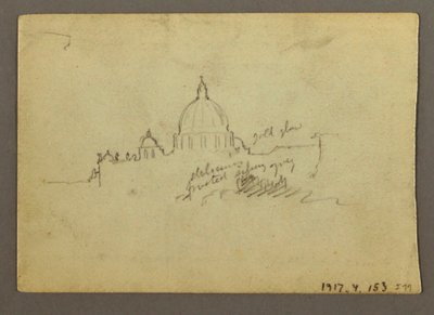 Ferne Ansicht der Kuppel der Basilika St. Peter, Rom, Italien, Januar 1869 von Frederic Edwin Church
