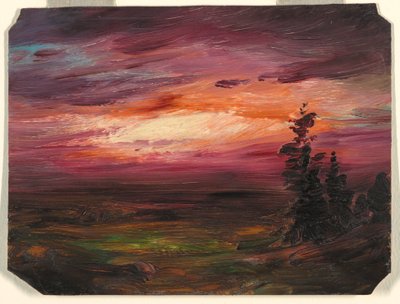 Zeichnung, Abenddämmerung, ca. 1870 von Frederic Edwin Church