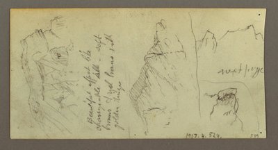Zeichnung, Figur auf einem Kamel reitend, sitzendes Kamel, möglicherweise 1868 von Frederic Edwin Church