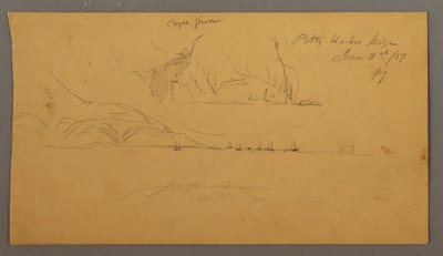 Hafen, Segelboote, Berge von Frederic Edwin Church