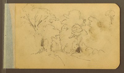 Hügel- und Bergketten; Verso: Straße im Wald, 1889 von Frederic Edwin Church