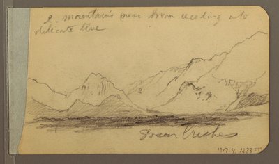 Hügel- und Bergketten; Verso: Straße im Wald, 1889 von Frederic Edwin Church