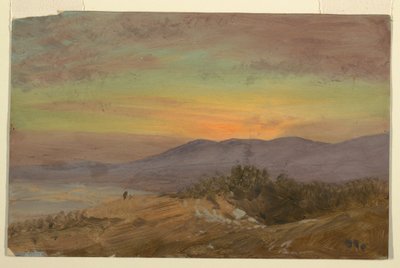 Zeichnung, Hudson Valley, Sonnenuntergang, 1869–70 von Frederic Edwin Church