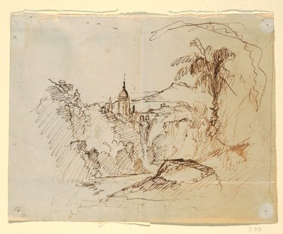 Zeichnung, Imaginäre Landschaft, 1865–66 von Frederic Edwin Church