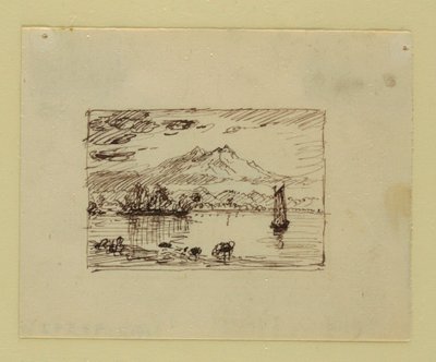 Zeichnung, Imaginäre Landschaft, ca. 1850 von Frederic Edwin Church