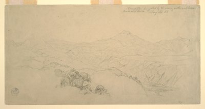 Landschaftskomposition: Angeregt durch Landschaft auf der Straße zwischen Paso, Kolumbien und Quito, Ecuador, 26. August 1853 von Frederic Edwin Church