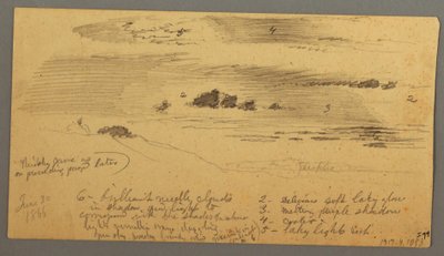 Landschaftsskizze, Hudson Valley, New York, 30. Juni 1866 von Frederic Edwin Church