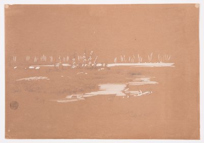 Zeichnung, Sumpfige Landschaft bei Millinocket, 20. September 1878 von Frederic Edwin Church