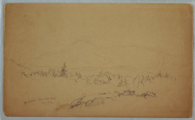 Zeichnung, Mount Katahdin vom Westen, August 1852 von Frederic Edwin Church
