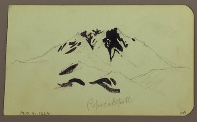 Zeichnung, Berglandschaft, Taluca, Figur; Verso: Popocatapetl, 1883 von Frederic Edwin Church