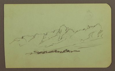 Zeichnung, Berglandschaft; Verso: Gebirgskette, Figur, 1883 von Frederic Edwin Church