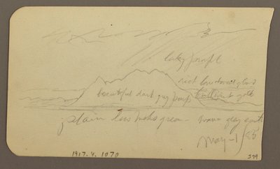 Zeichnung, Berggipfel; Rückseite: Raues Gebirge, 1. Mai 1885 von Frederic Edwin Church