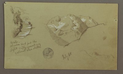 Zeichnung, Berggipfel, Fluss, Juli 1868 von Frederic Edwin Church