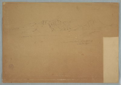 Zeichnung, Gebirgsketten mit rauen Gipfeln, nahe Machachi, Ecuador, 19. Juni 1857 von Frederic Edwin Church