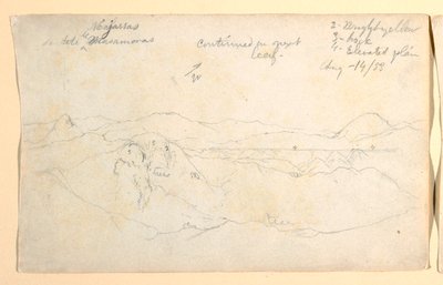 Zeichnung, Berglandschaft, Kolumbien, 14. August 1853 von Frederic Edwin Church